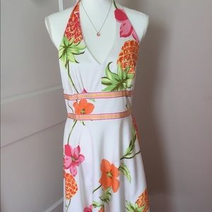 Donna Ricco Tropical Halter Dress Size 10